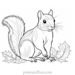 fall squirrel coloring page