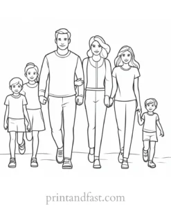 family coloring page activity