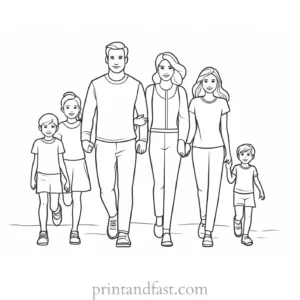 family coloring page activity