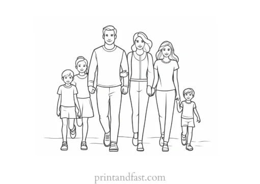 family coloring page activity