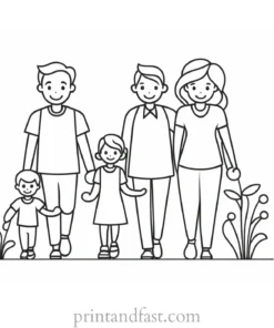 family coloring page creative