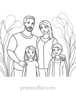 family coloring page design