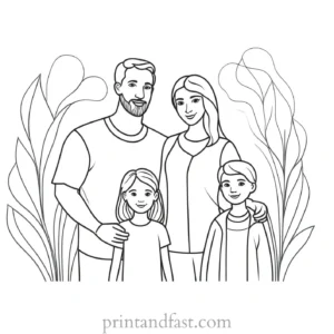 family coloring page design