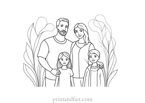 family coloring page design