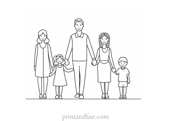 family coloring page download