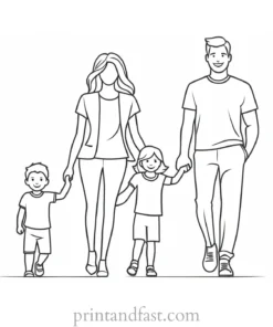 family coloring page educational