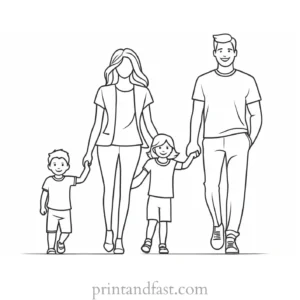 family coloring page educational