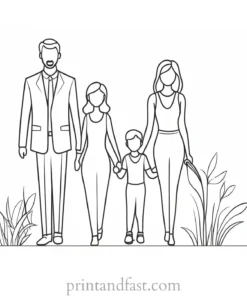 family coloring page for adults