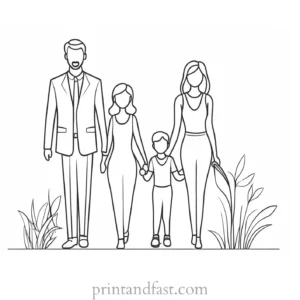 family coloring page for adults