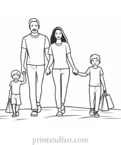 family coloring page for kids