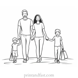 family coloring page for kids