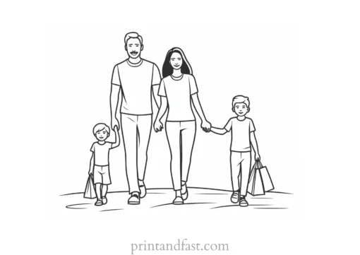 family coloring page for kids