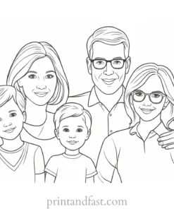 family coloring page free