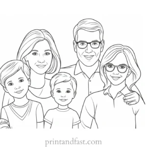 family coloring page free