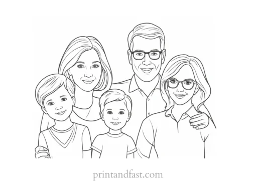 family coloring page free