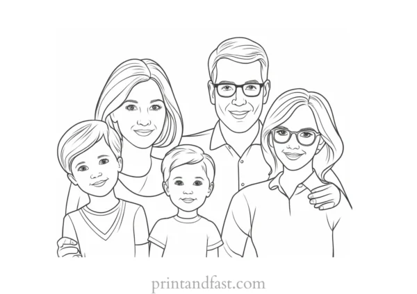 family coloring page free