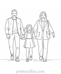 family coloring page fun