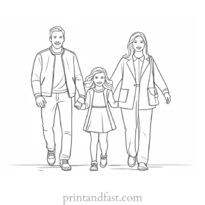 family coloring page fun