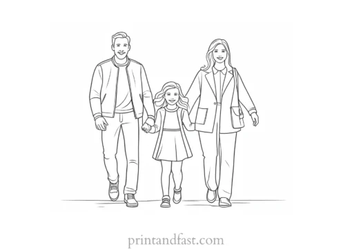 family coloring page fun