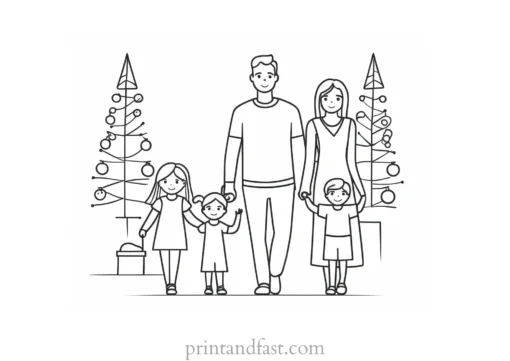 family coloring page holiday