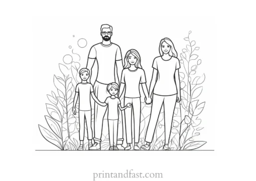 family coloring page idea