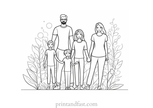 family coloring page idea