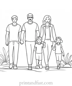 family coloring page interactive