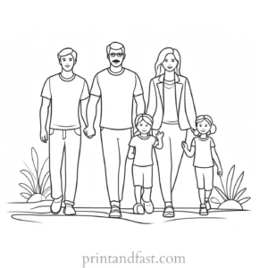 family coloring page interactive