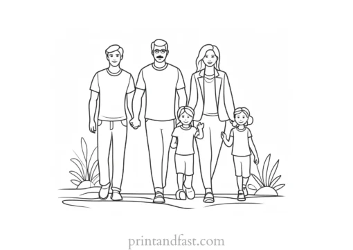 family coloring page interactive