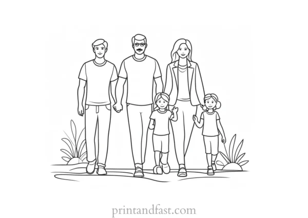 family coloring page interactive