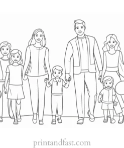 family coloring page online