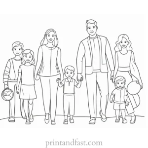 family coloring page online