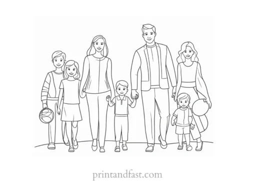 family coloring page online