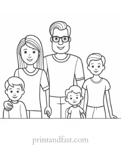 family coloring page printable