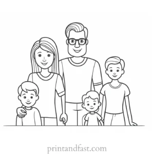 family coloring page printable