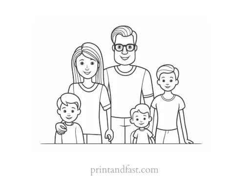 family coloring page printable