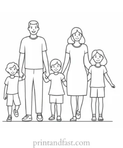 family coloring page template