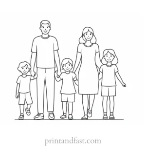 family coloring page template