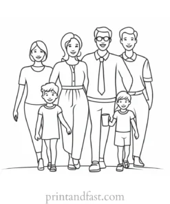 family coloring page theme