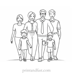 family coloring page theme