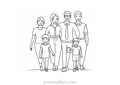 family coloring page theme