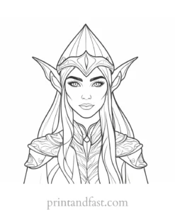 fantasy elf coloring page