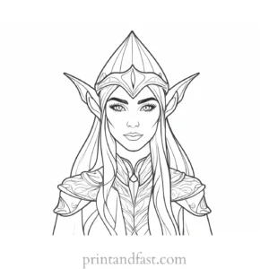 fantasy elf coloring page