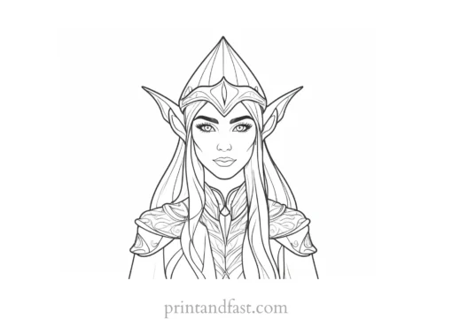 fantasy elf coloring page