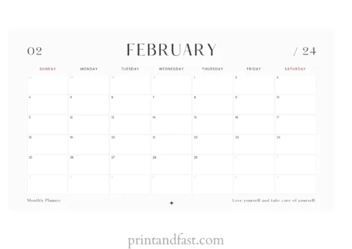 february 2024 calendar printable