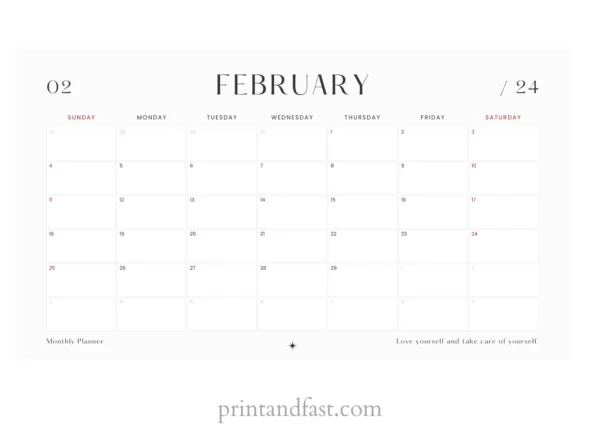 february 2024 calendar printable