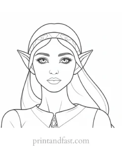 female elf coloring page