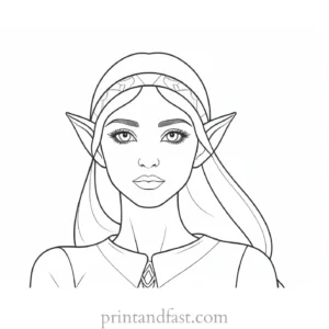 female elf coloring page