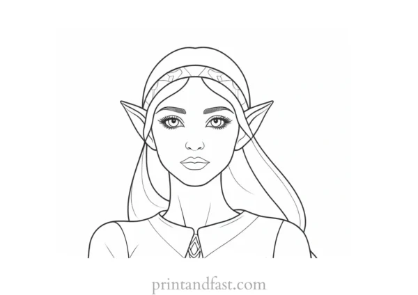 female elf coloring page