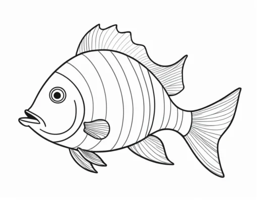 fish coloring page for kids